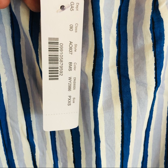 J Crew Blue Striped Cotton Tiered Skirt NWT XXSP - Picture 7 of 9